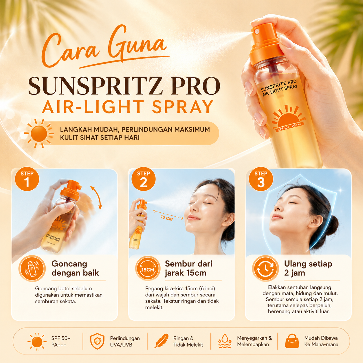 Cara guna Ice Lerskin Sunscreen Spray
