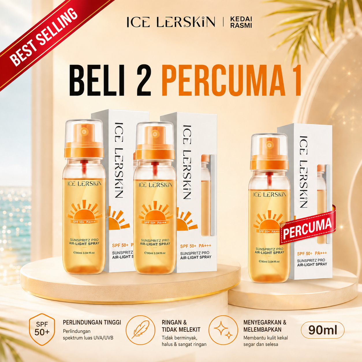 Set Jimat Ice Lerskin Sunscreen Spray