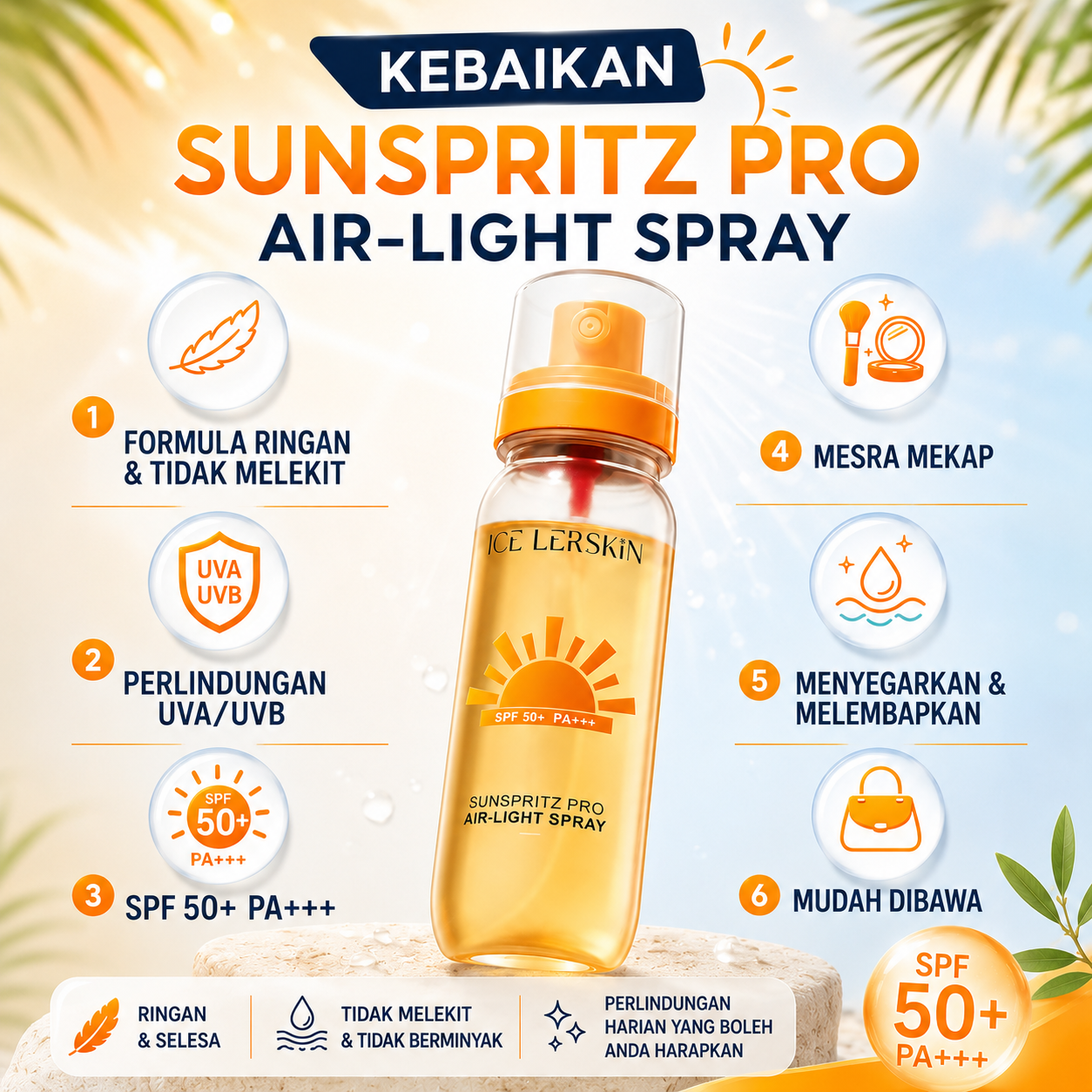Kelebihan Ice Lerskin Sunscreen Spray